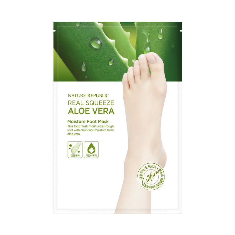 NATURE REPUBLIC Real Squeeze Aloe Vera Moisture Foot Mask (1 Pair)